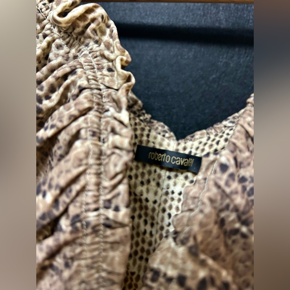 Roberto Cavalli Spa 2007 Python Print Deep V Dres… - image 3